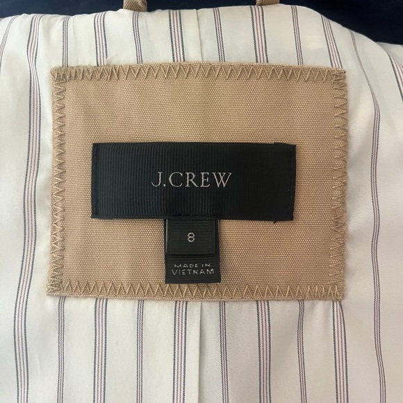 J. Crew Tan Double-Breasted Jacket with Navy Collar - Picture 2 of 6